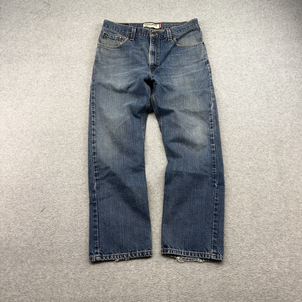 VTG Levis Jeans Mens 34x30 Blue 505 Regular Straight American Y2K‎ Faded Denim